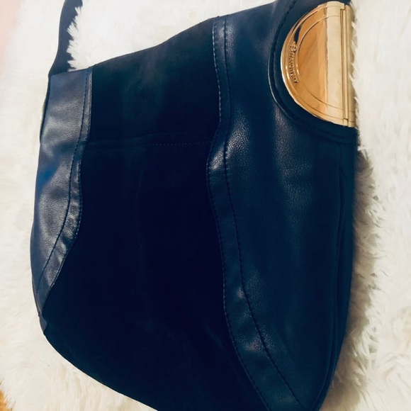 Leather B Makowsky shoulder Hand bag satchel blue - Picture 5 of 14